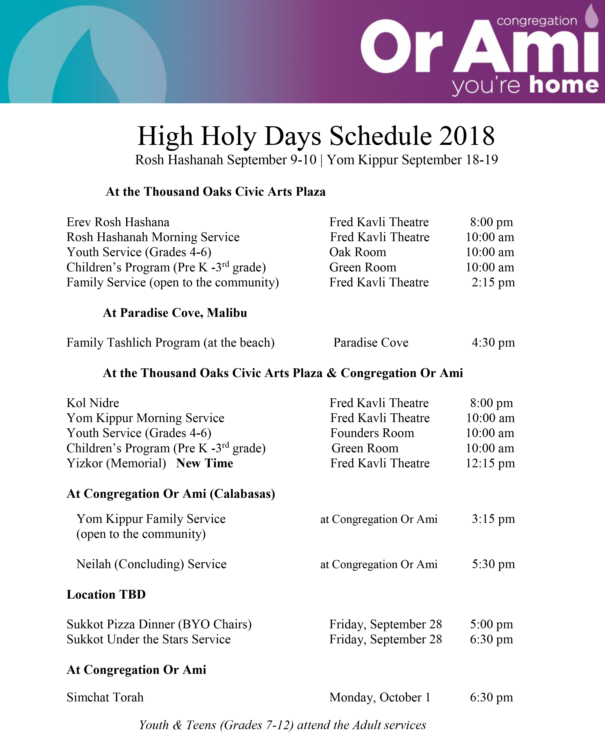 high holidays schedule or ami calabasas high holy days thumbnail