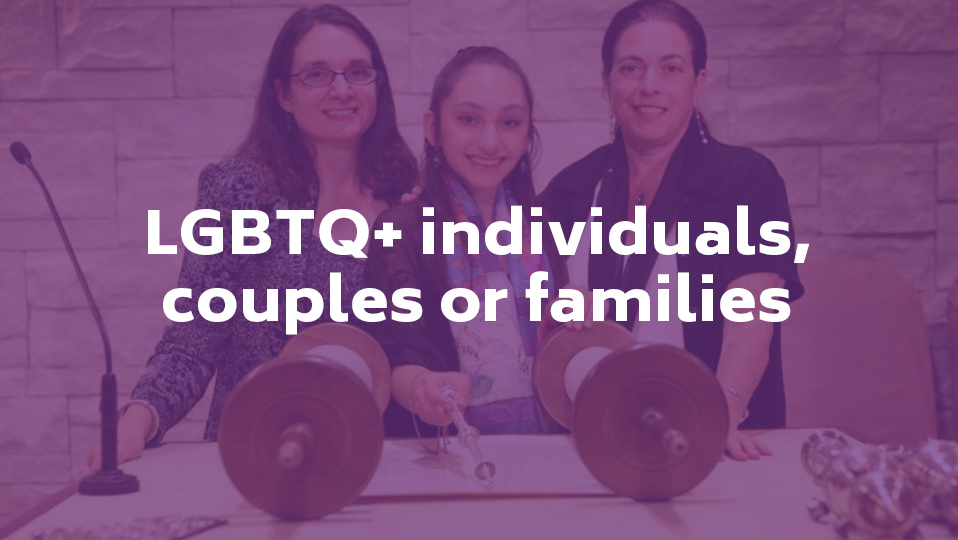 LGBTQ+ individuals couples or families
