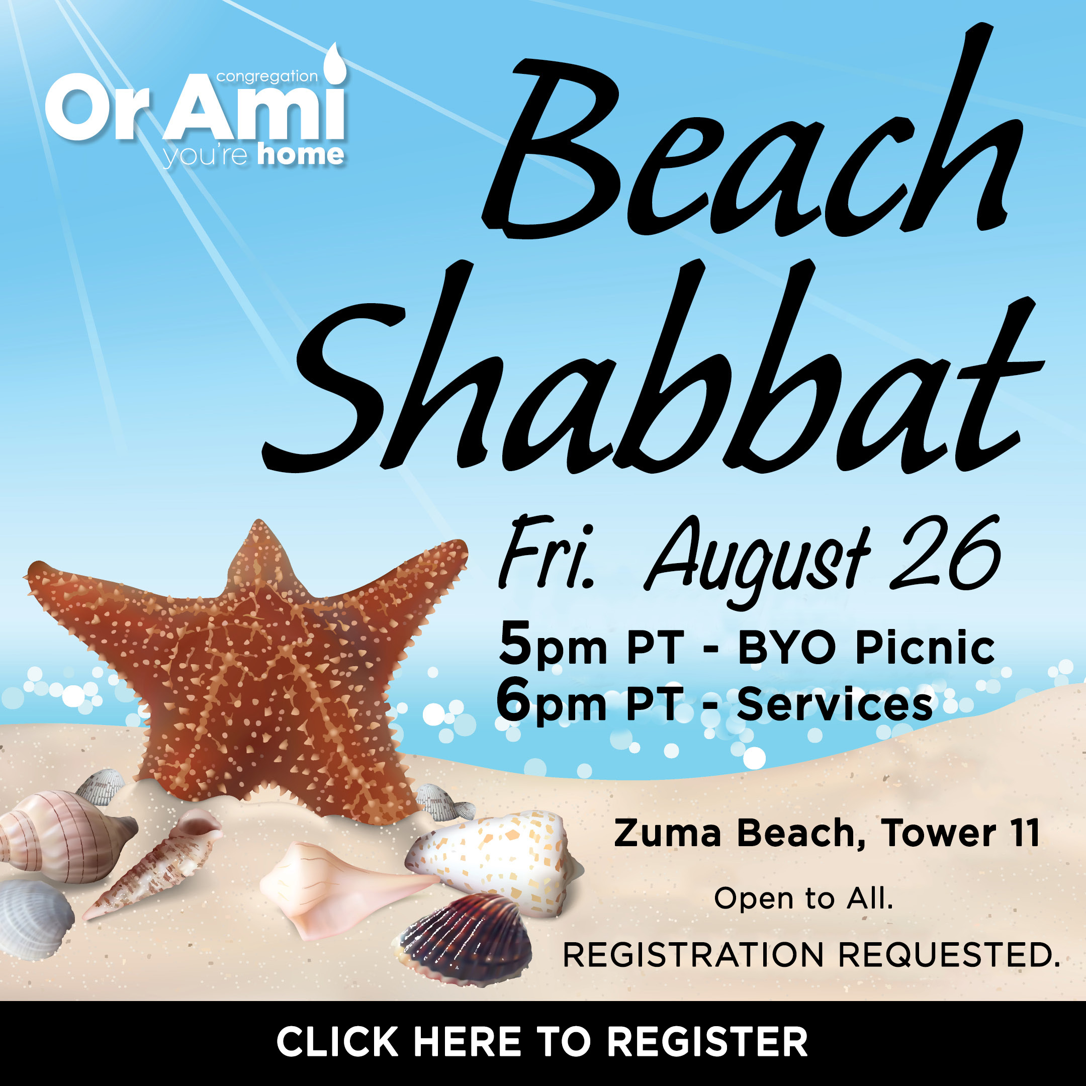 Beach Shabbat 8-26-22 with CLICK