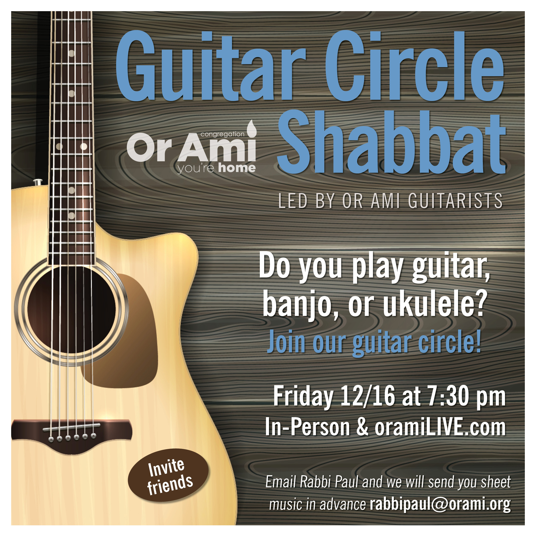 Or Ami Guitar Circle Shabbat