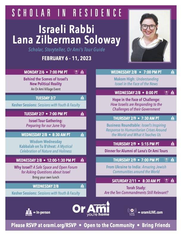 Rabbi Lana Zilberman Soloway full flyer