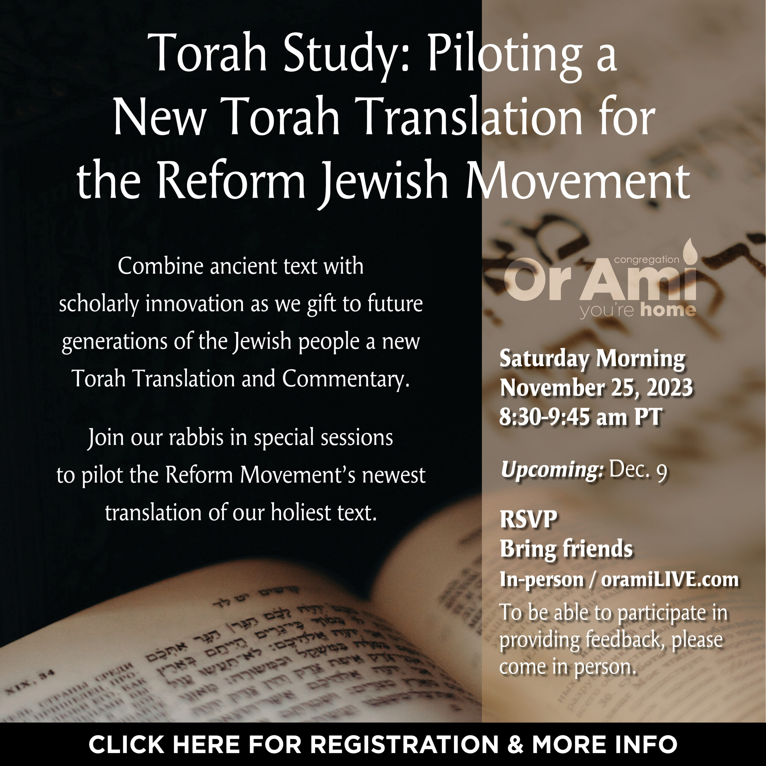 *Or Ami Torah Study- Piloting a New Torah Translation CLICK 11:25