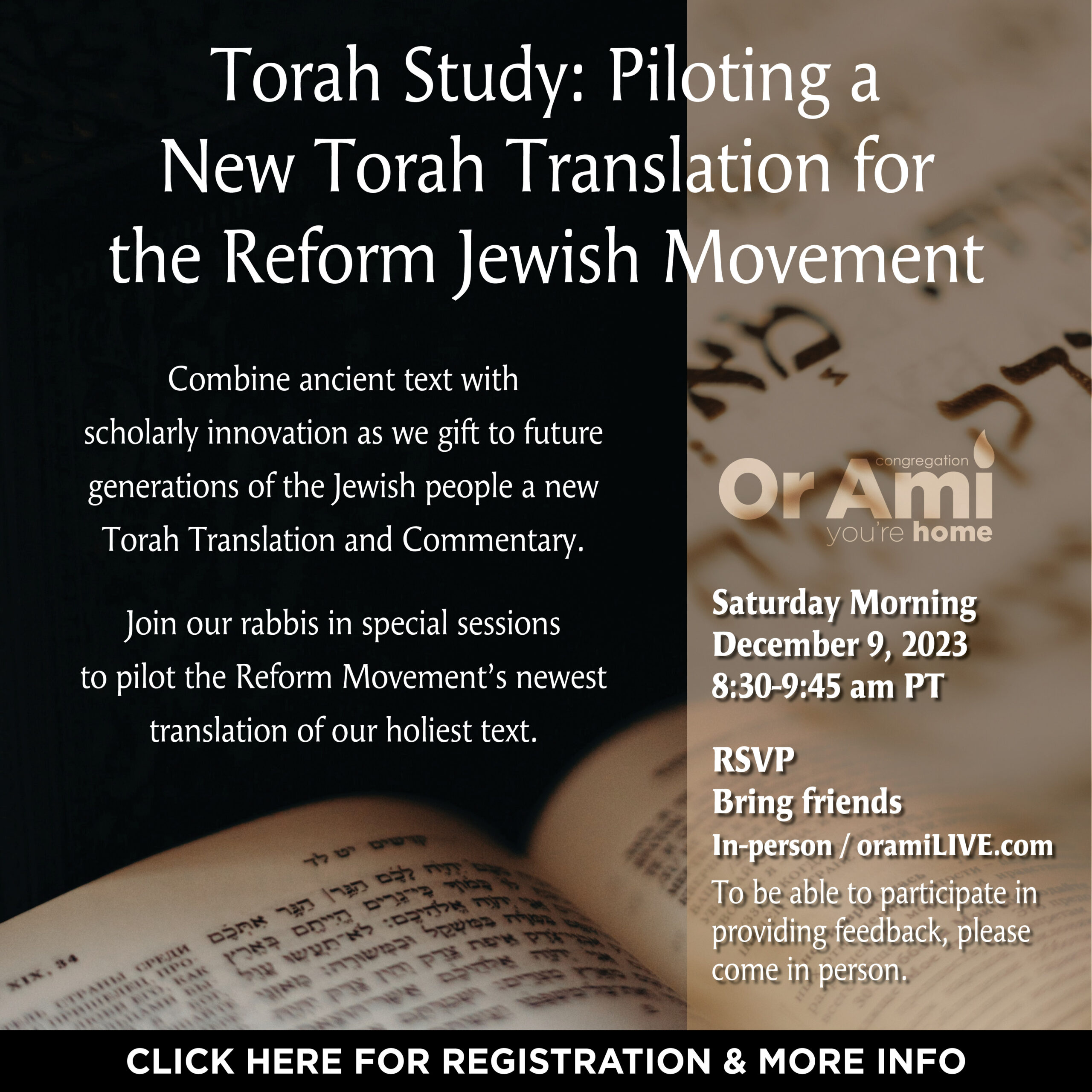 *Or Ami Torah Study- Piloting a New Torah Translation CLICK 12:9
