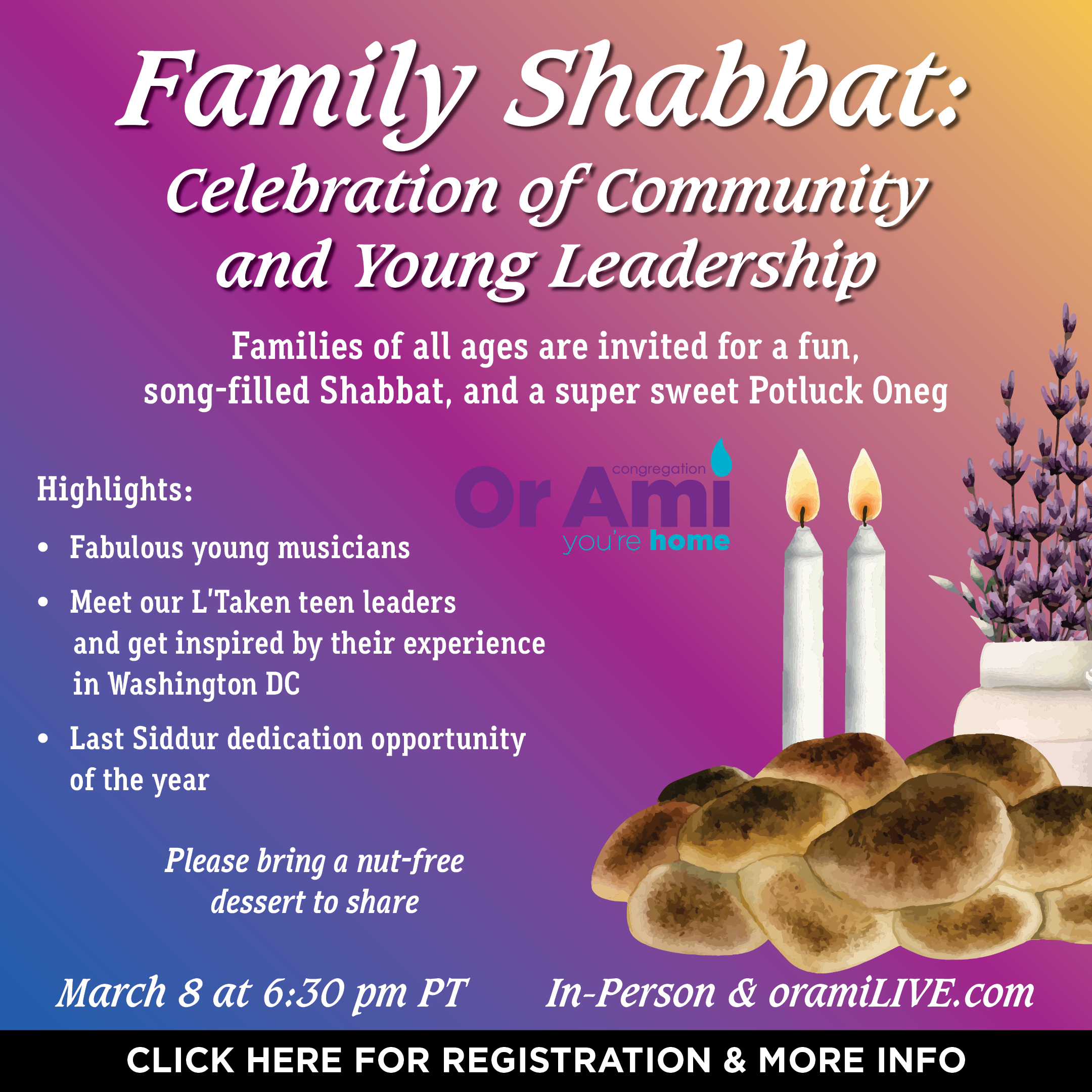 *Or Ami Family Shabbat March 8 2024 CLICK