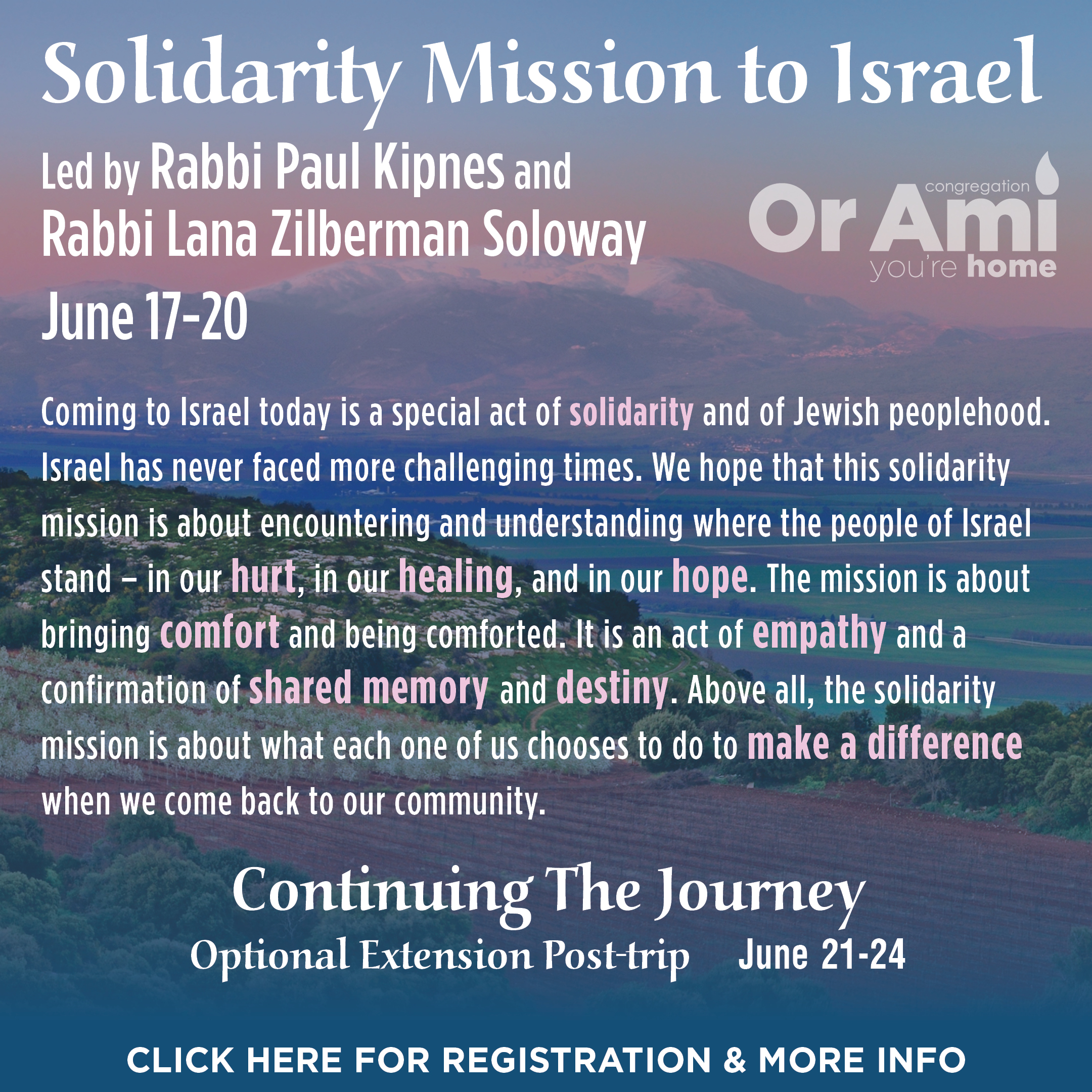 *Or Ami Solidarity Mission to Israel CLICK