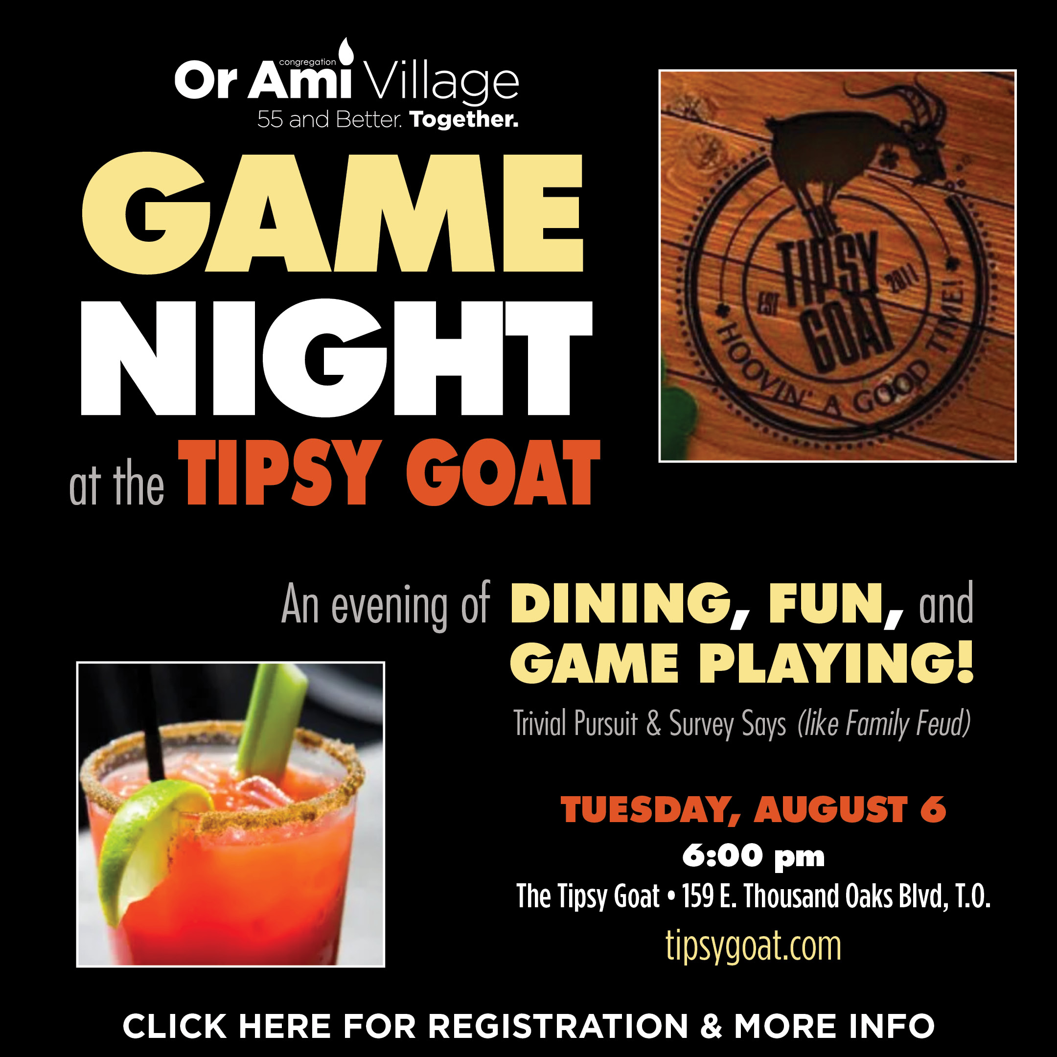 *Or Ami Village - Game Night at The Tipsy Goat CLICK