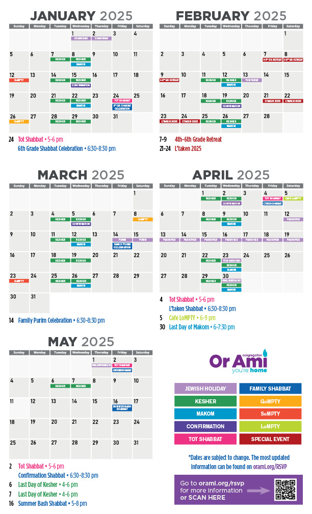 *2 NEW Or Ami School Calendar 2024-2025