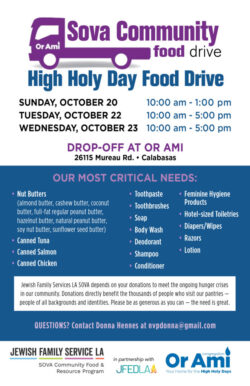 *Or Ami Sova Community HHD Food Drive Flyer 2024