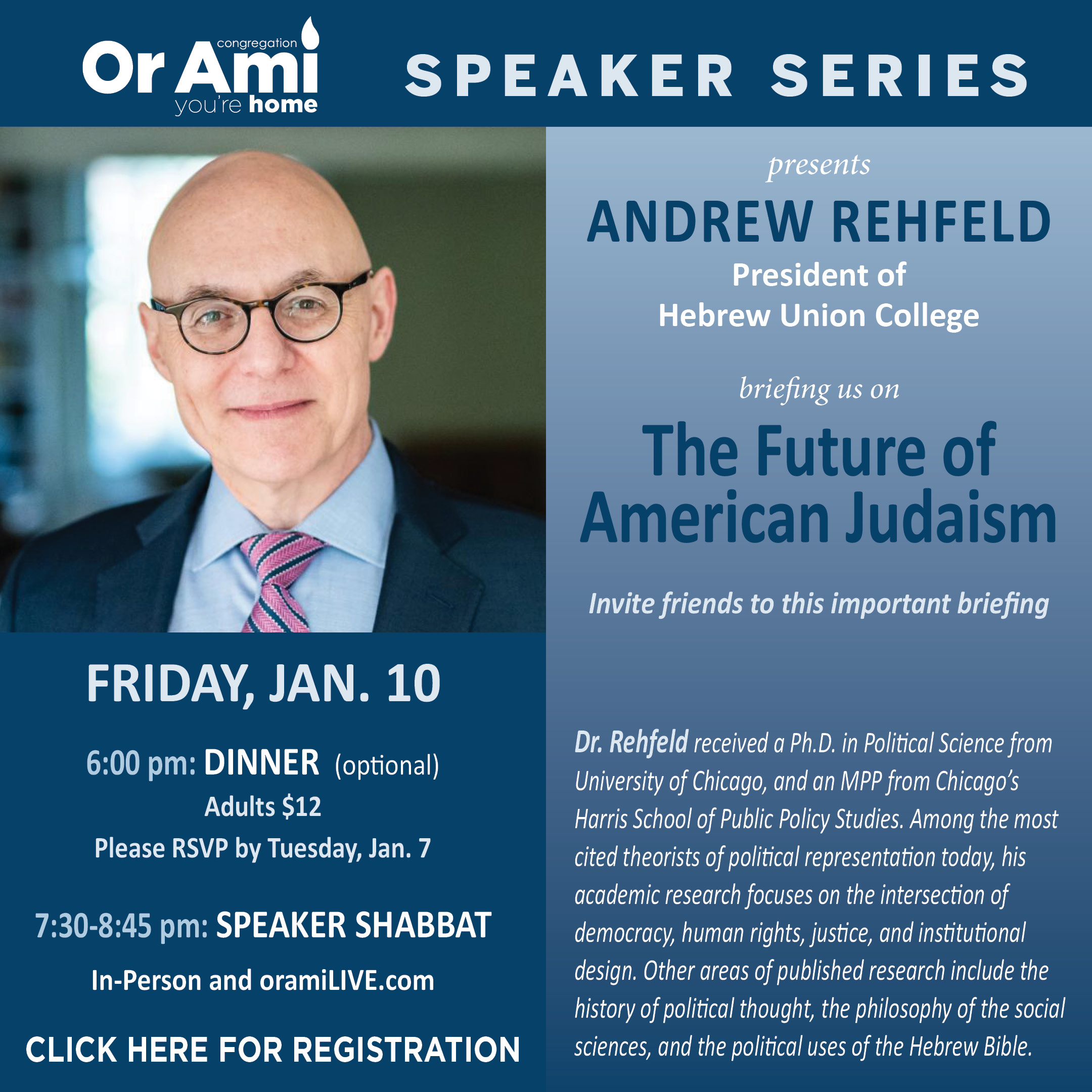 *2 Or Ami Speaker Shabbat with Andrew Rehfeld CLICK