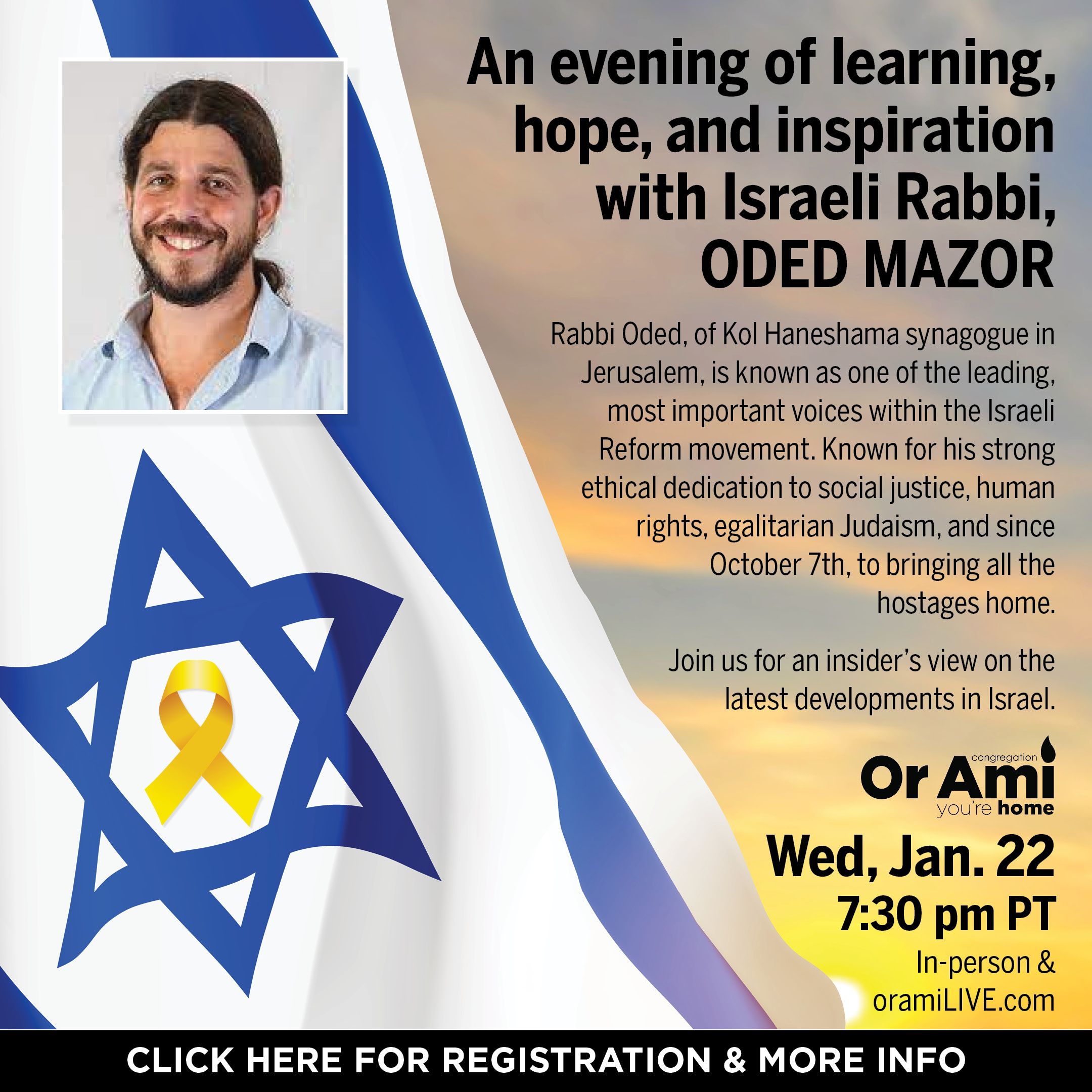 *Or Ami An evening with Israeli Rabbi Oded Mazor CLICK