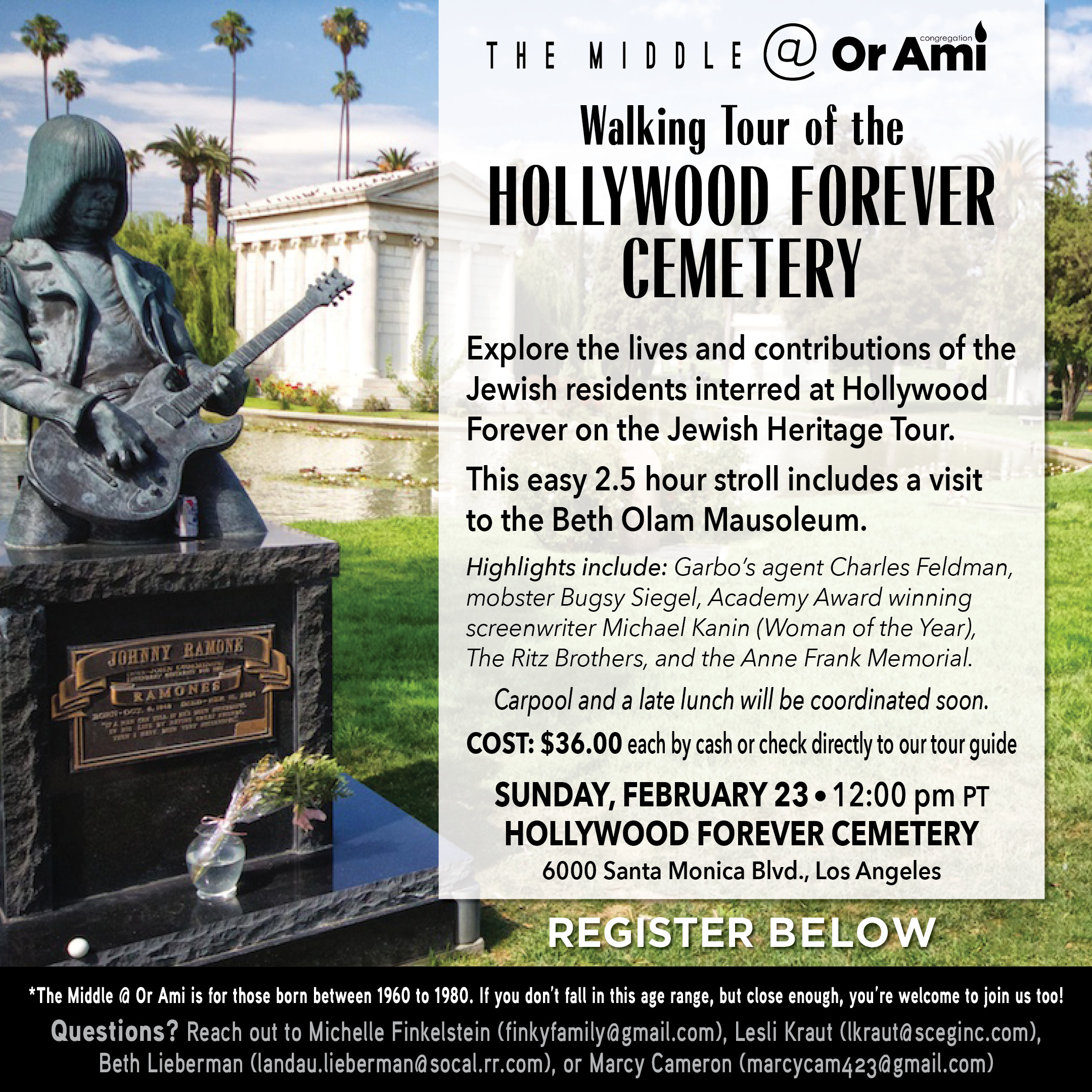 *Or Ami The Middle Hollywood Cemetery Tour CLICK