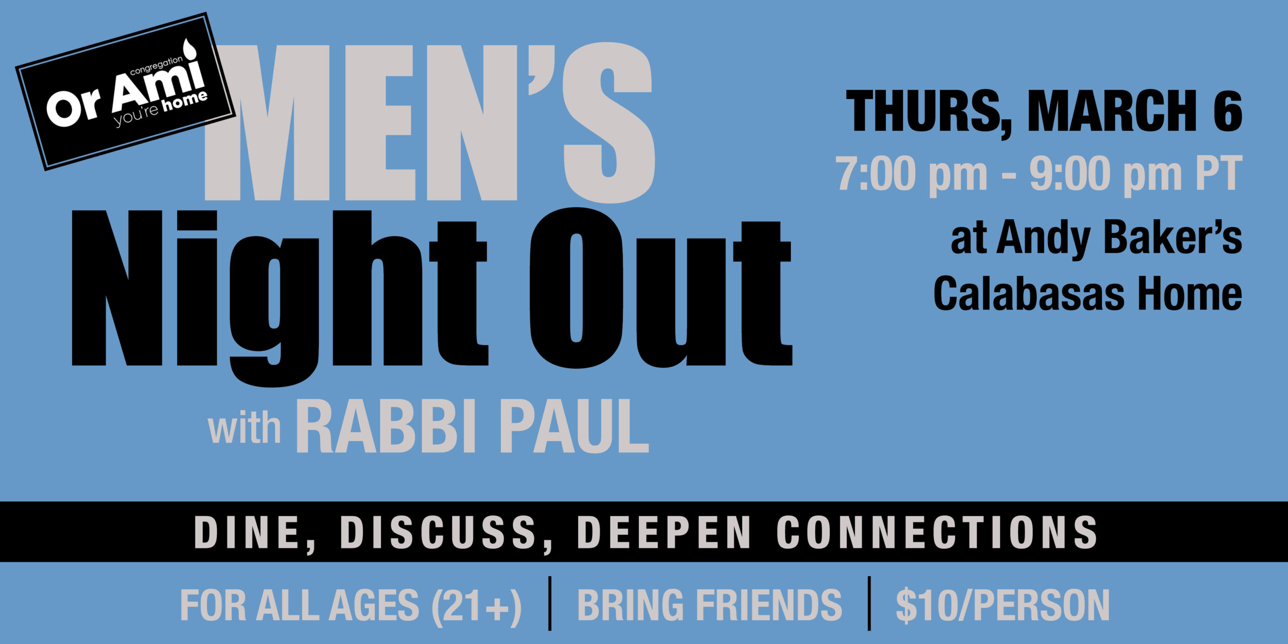 *Or Ami Men's Night Out March 6