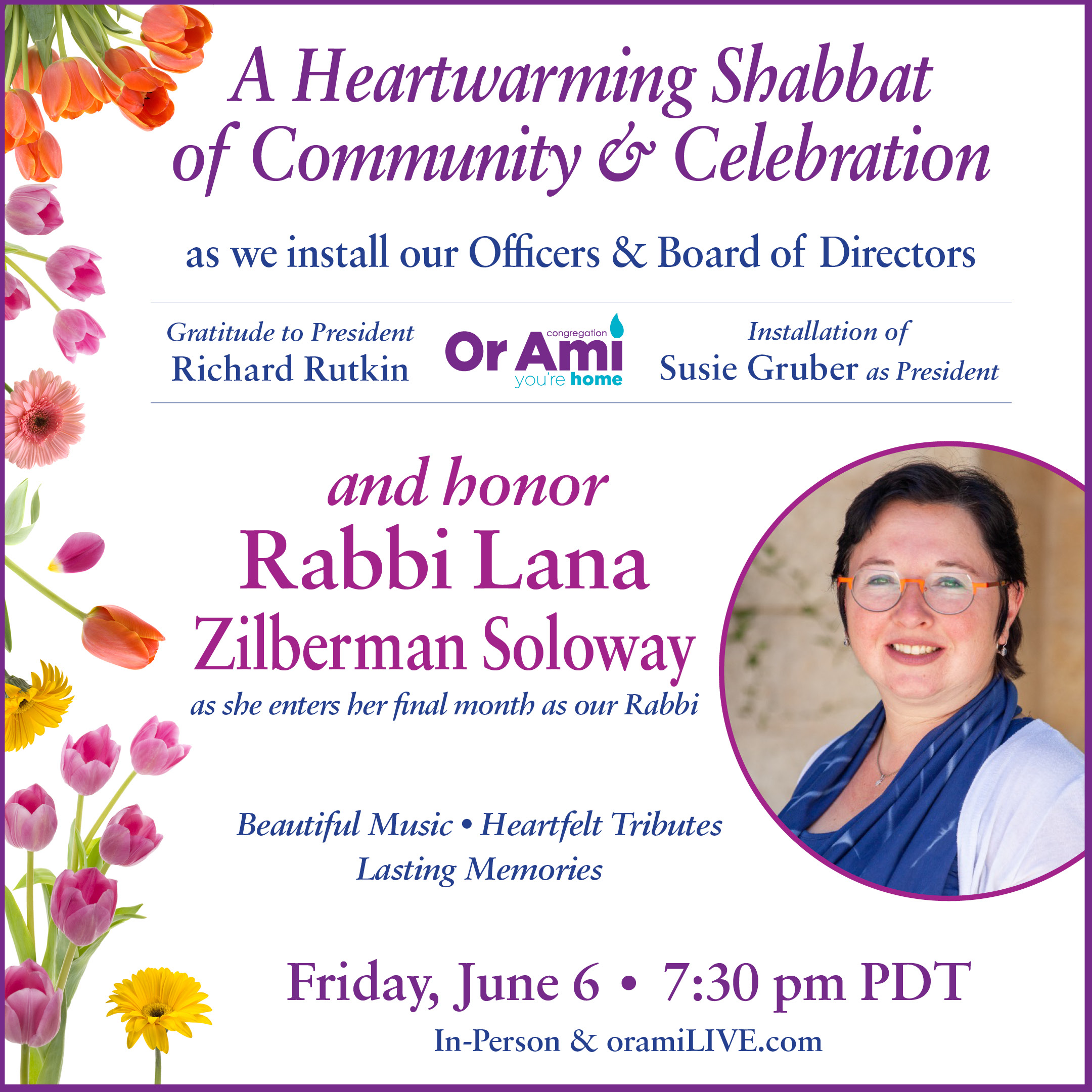 *4 Or Ami Shabbat Honoring Rabbi Lana and Installation of Officers 2