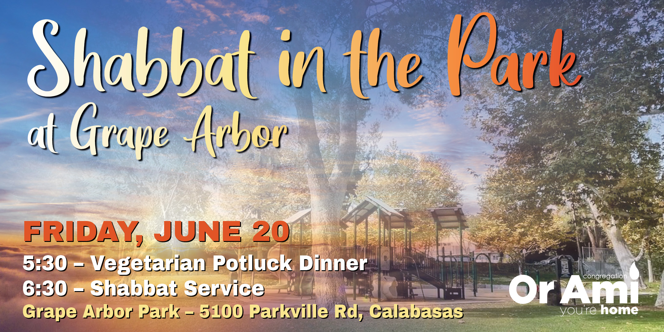 Shabbat in the Park at Grape Arbor June 20