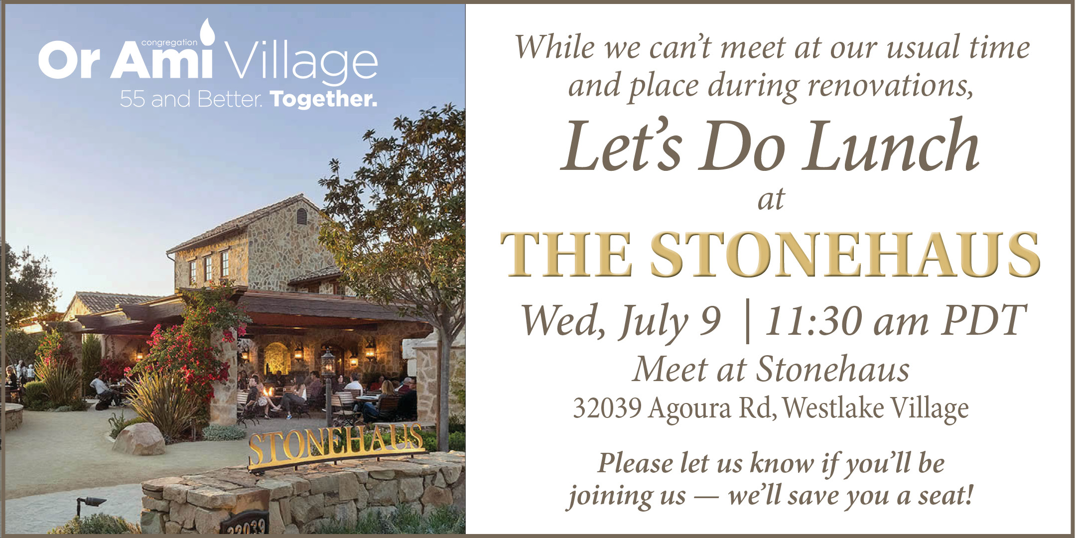 *Or Ami Village Lunch Stonehaus