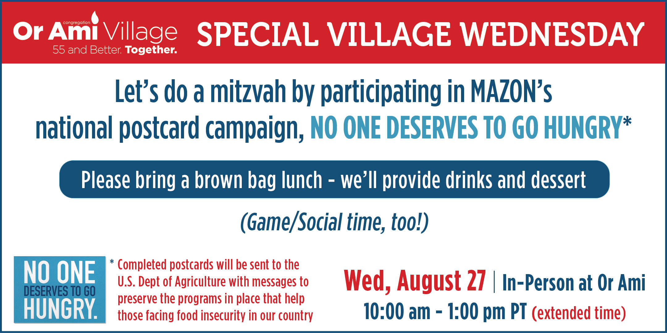 *Or Ami Village - Village Wednesdays Aug 27