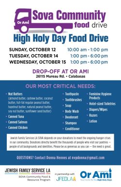 *Or Ami Sova Community HHD Food Drive Flyer 2025