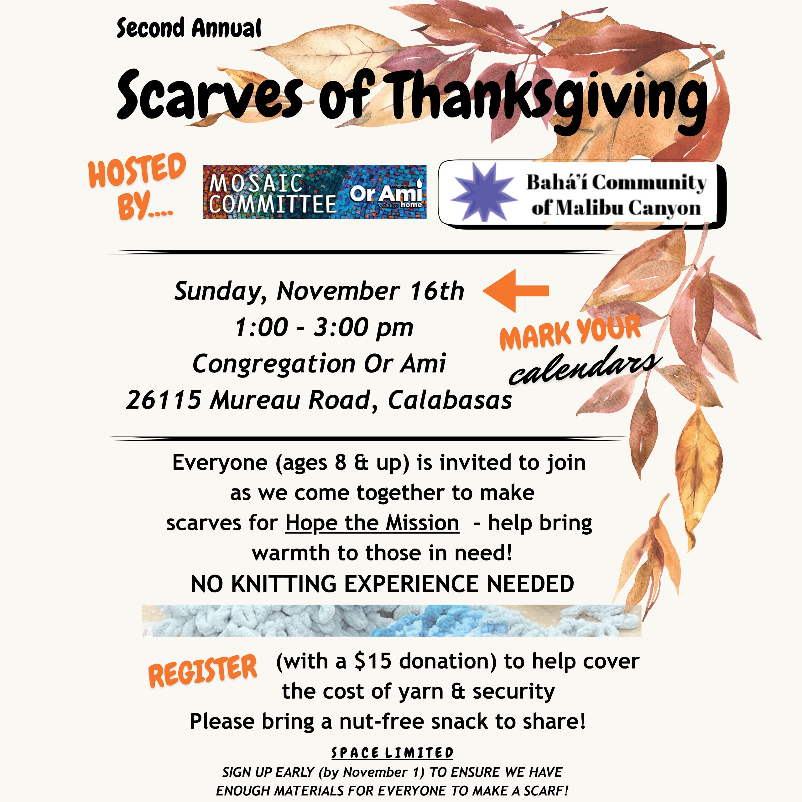*Or Ami Scarves of Thanksgiving 2025
