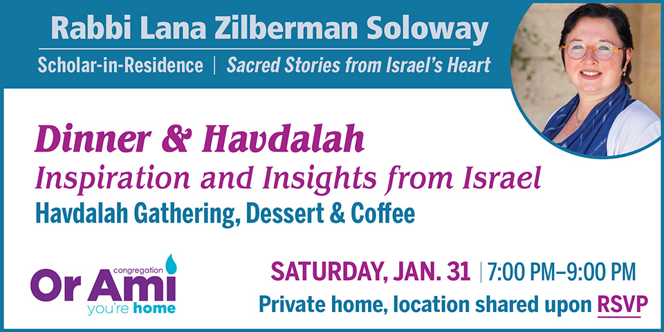 *Or Ami Scholar in Residence Rabbi Lana Dinner and Havdalah SC