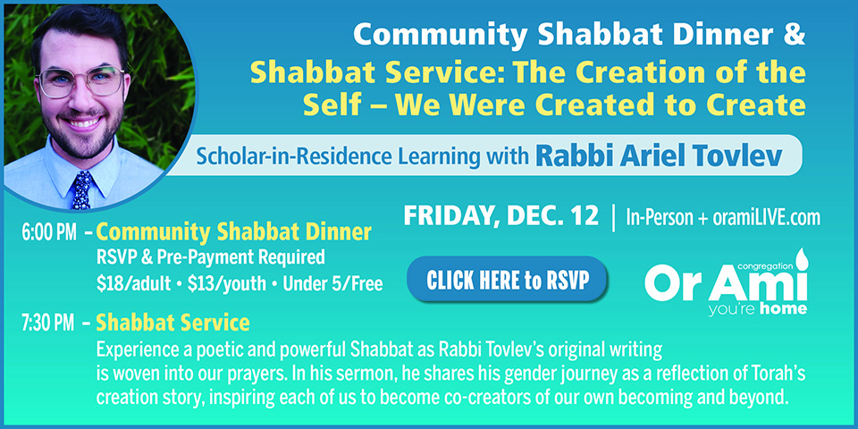 *Or Ami Shabbat Dinner with Scholar in Residence SC