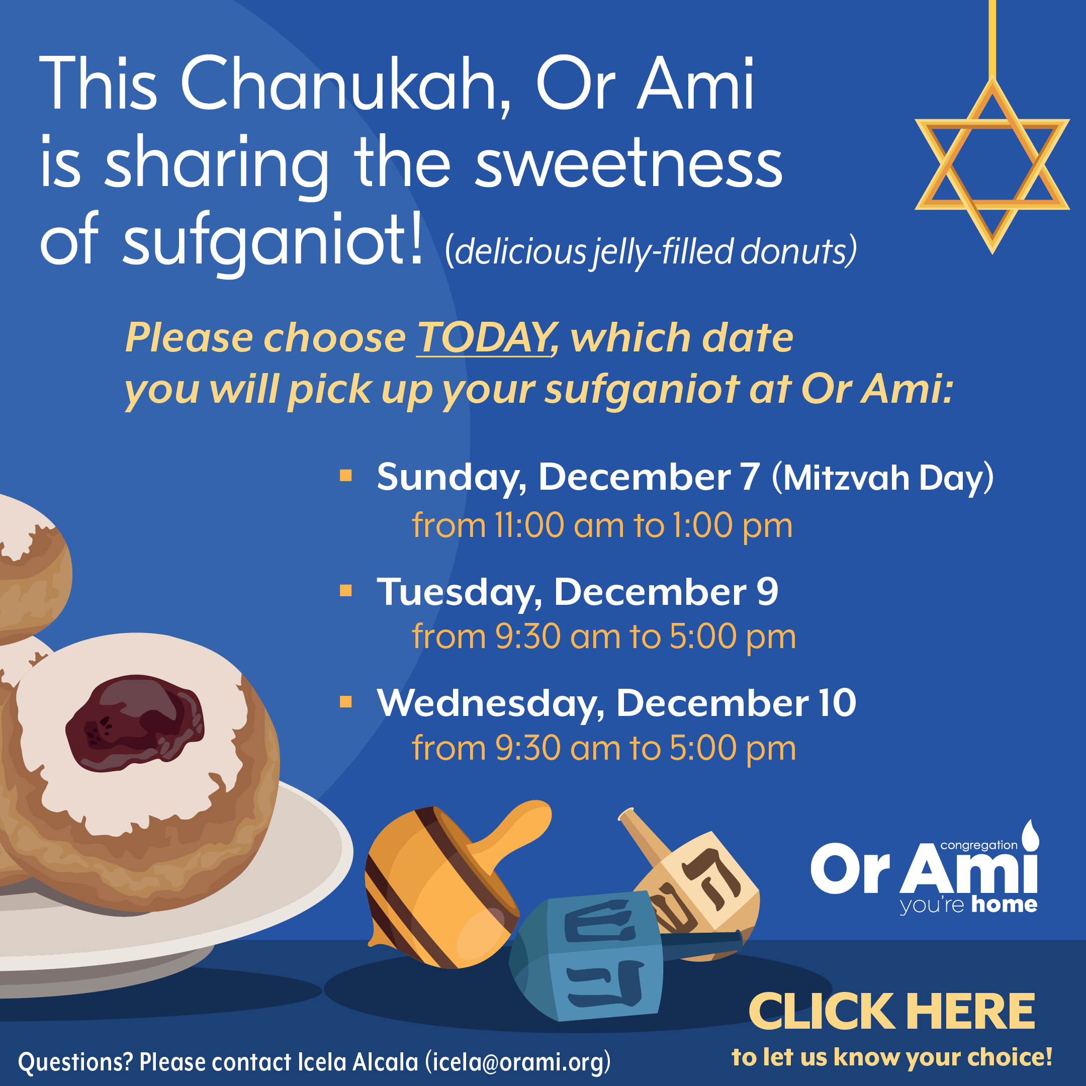 Or Ami Chanukah Sufganiot Pick Up Graphic 2025
