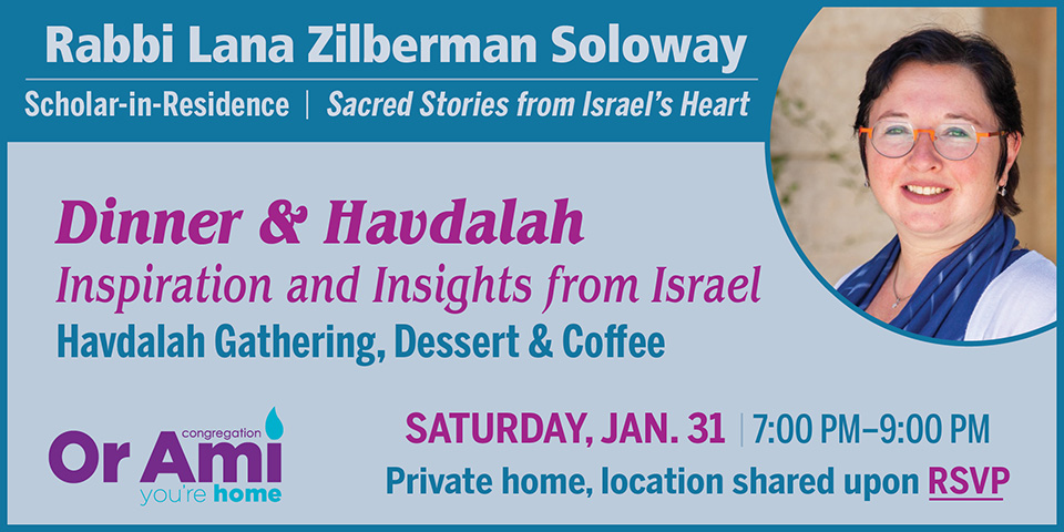 *Or Ami Scholar in Residence Rabbi Lana Dinner and Havdalah SC